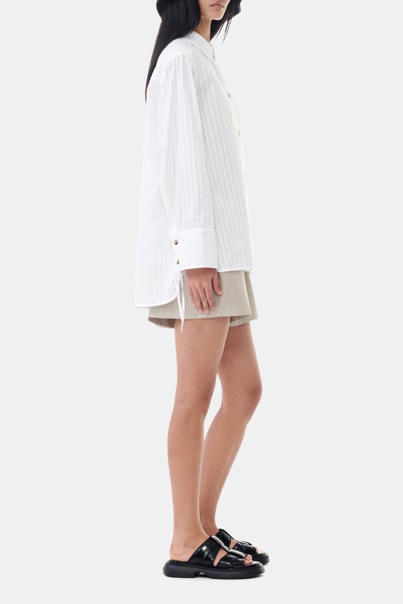 Chemise oversize à rayures - Bright White