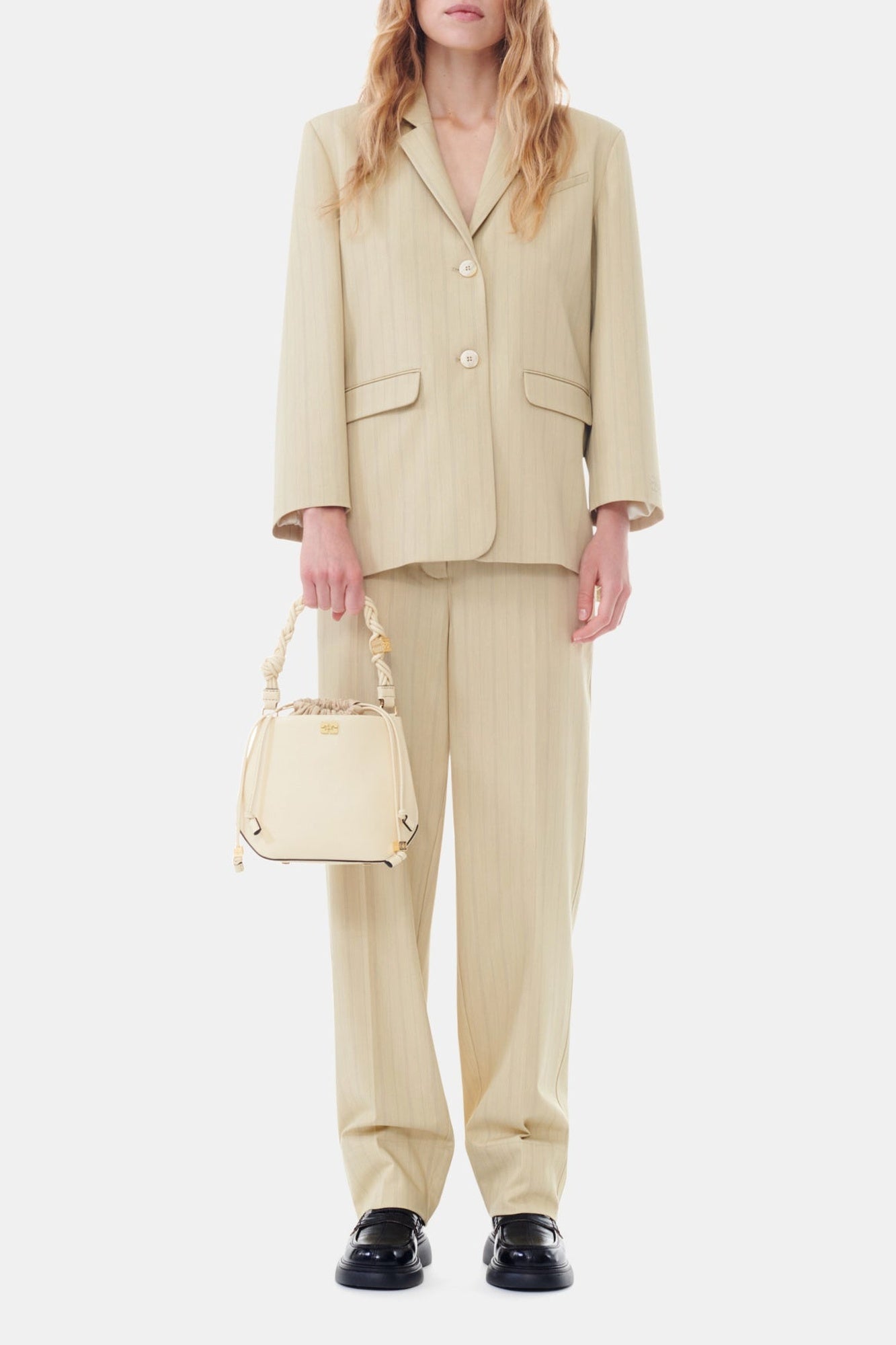 Pantalon Stripe Suiting High Waist - Sahara Sun