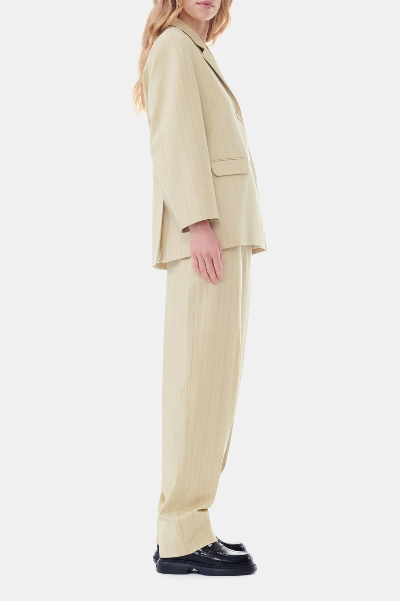 Pantalon Stripe Suiting High Waist - Sahara Sun