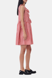 Robe courte à rayures en coton - Barbados Cherry