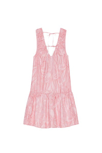 Sleeveless short dress with designer print - Bleached Mauve