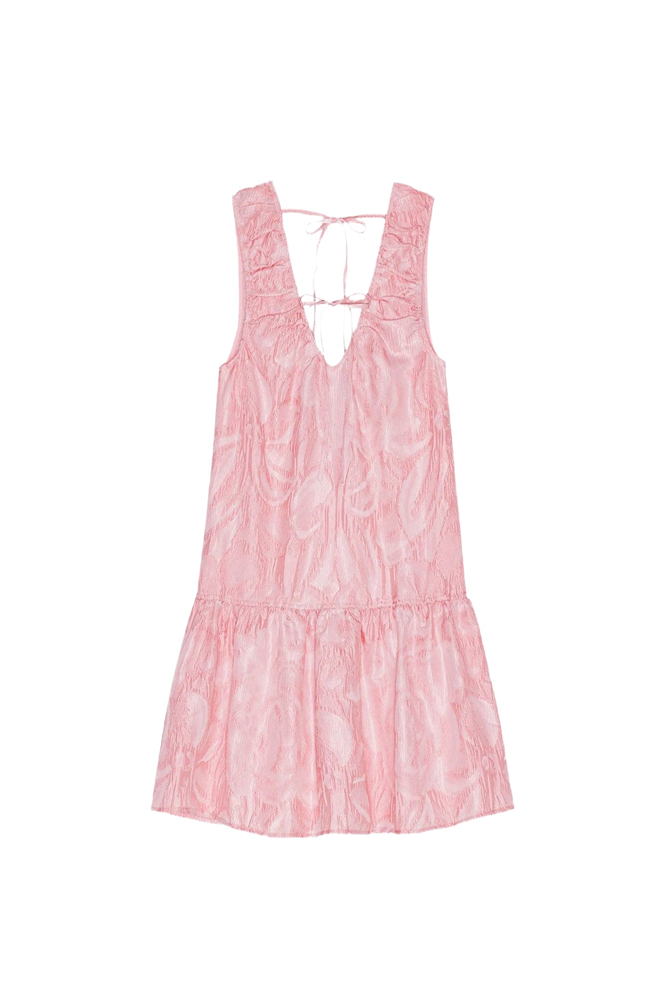 Sleeveless short dress with designer print - Bleached Mauve