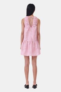 Sleeveless short dress with designer print - Bleached Mauve