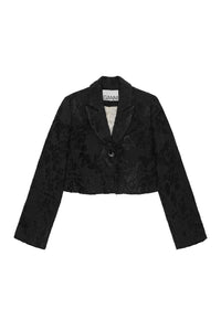 Short jacquard blazer - Black
