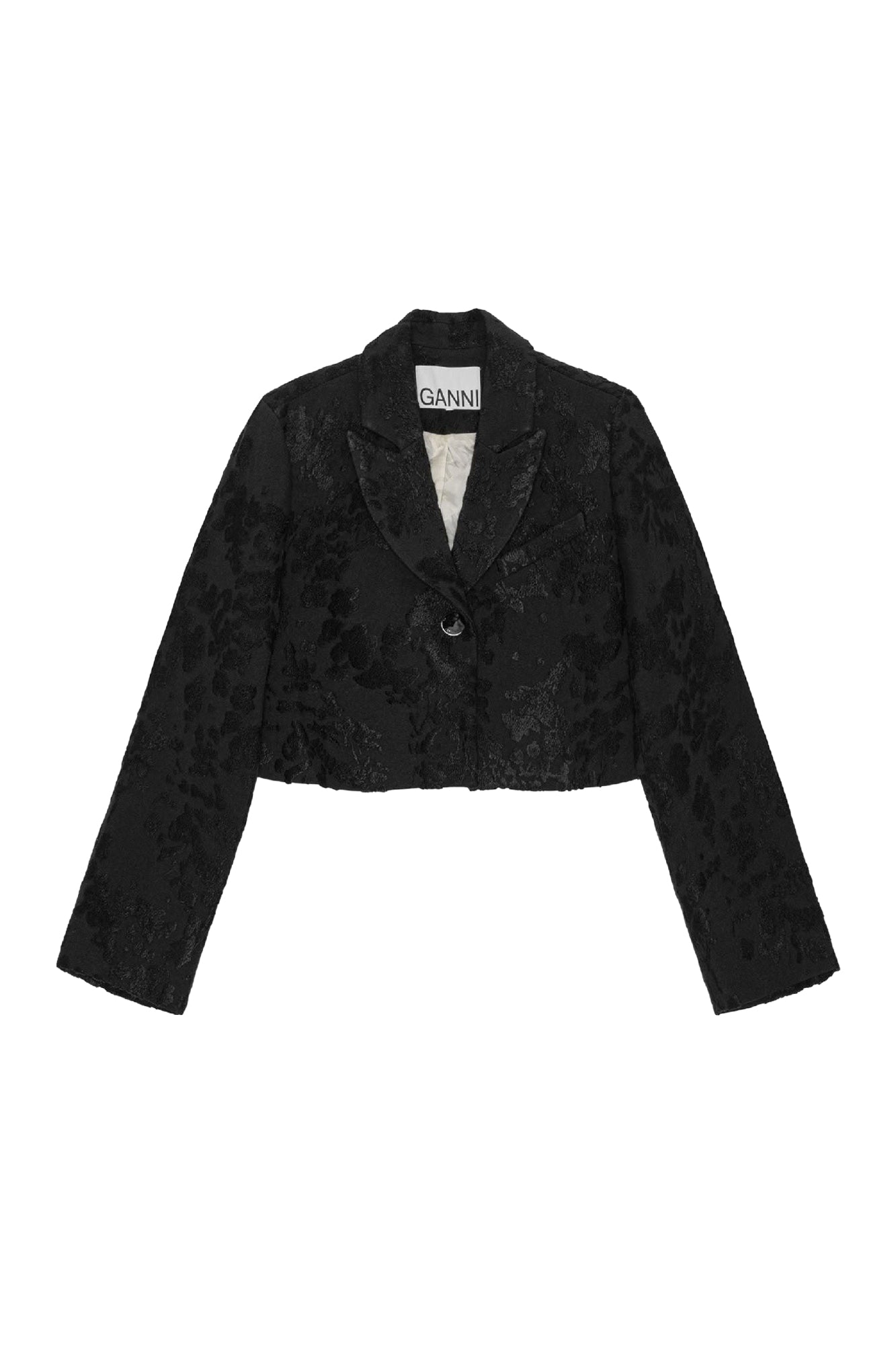 Short jacquard blazer - Black