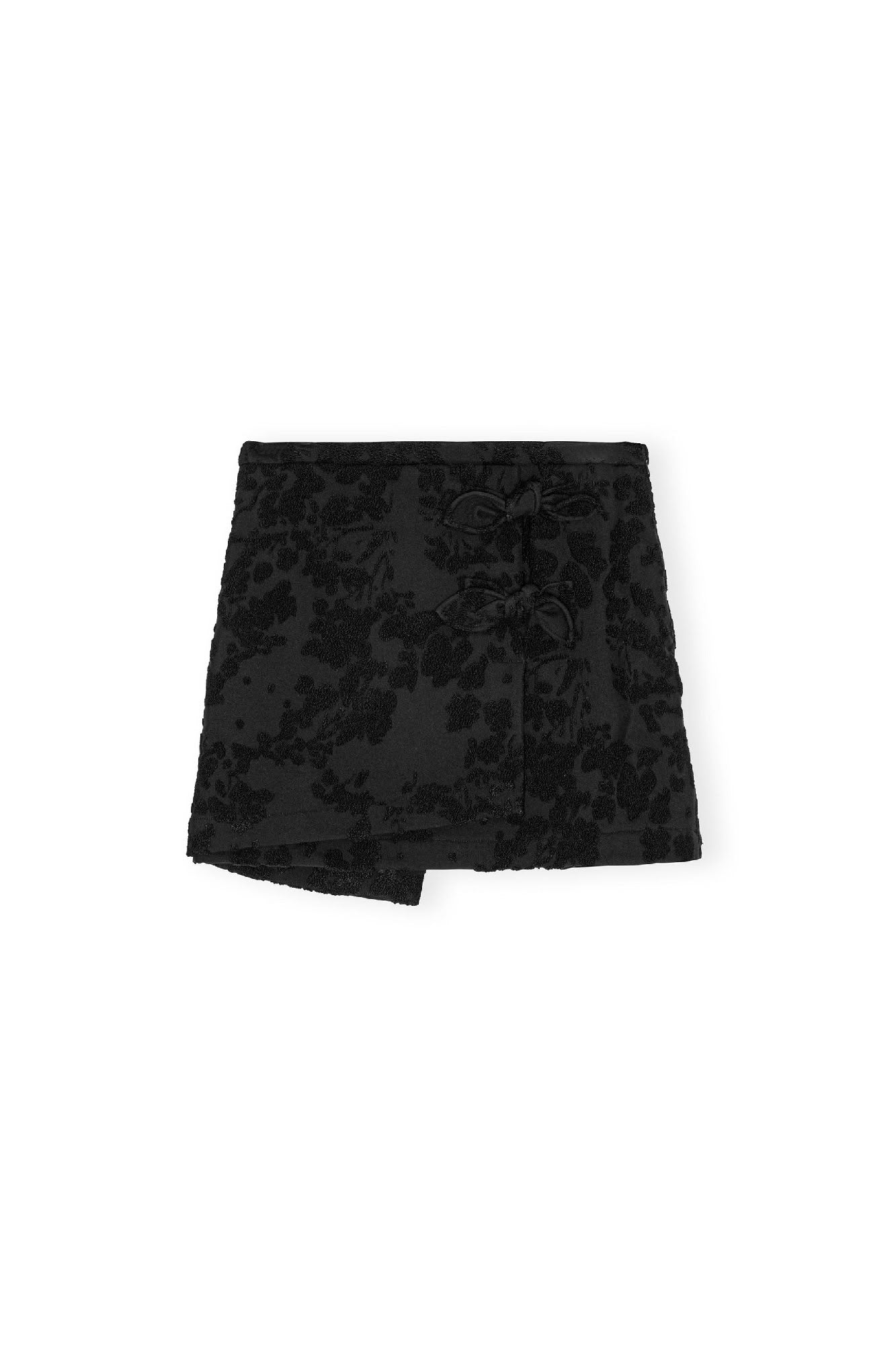 Jupe courte texturée en jacquard - Black