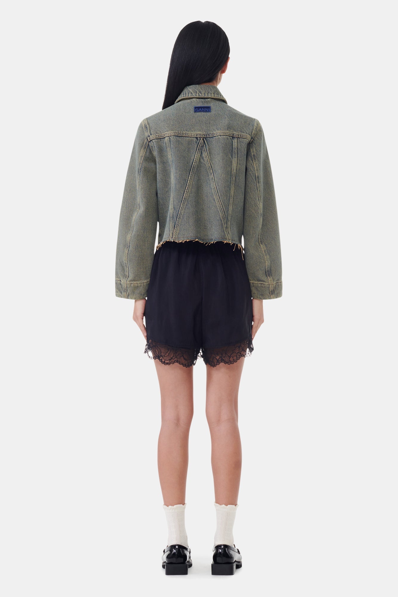 Short élastique en dentelle - Black