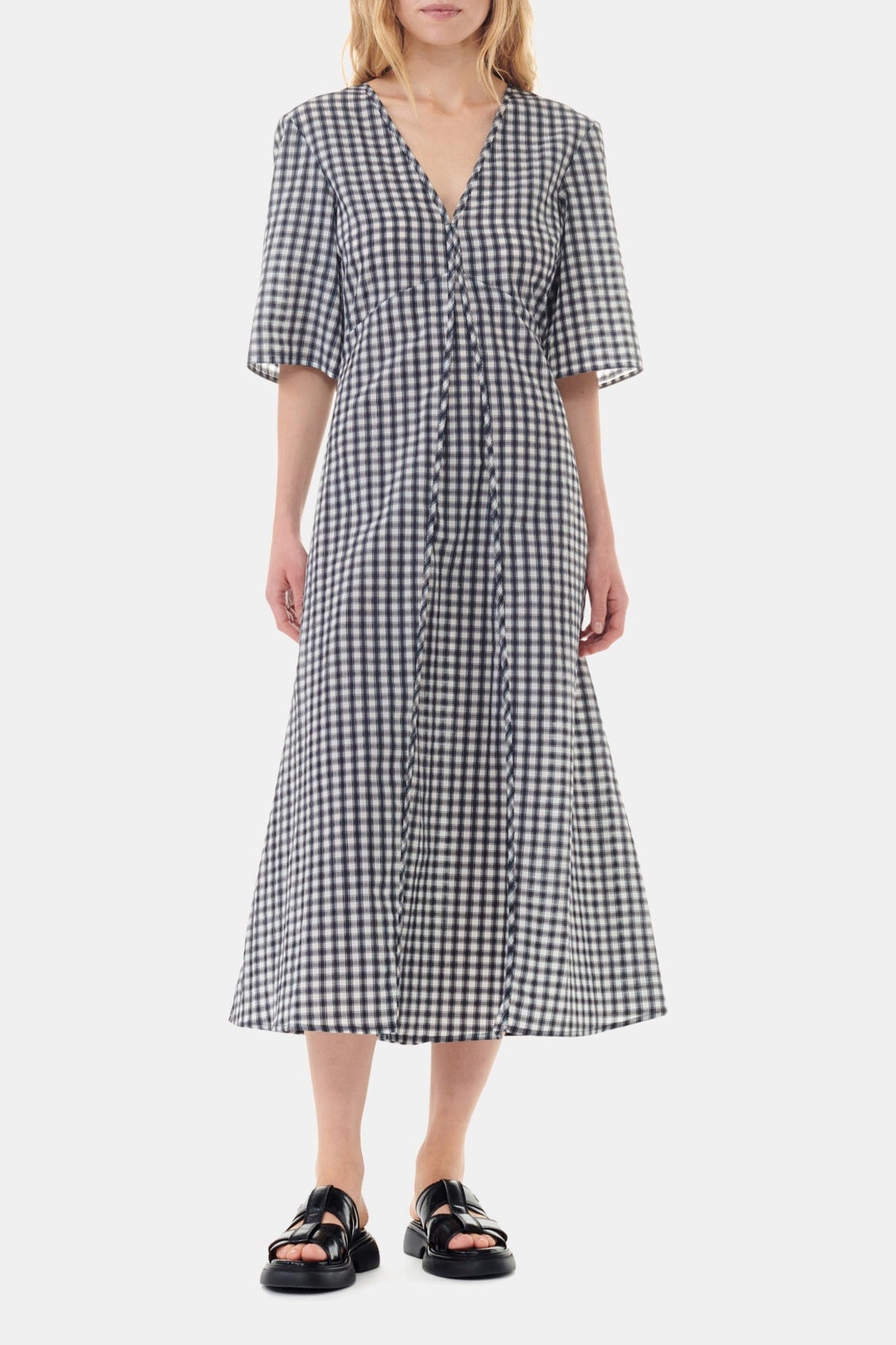 V-neck maxi dress - Egret