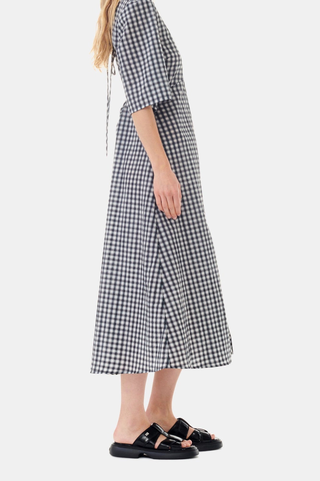 V-neck maxi dress - Egret