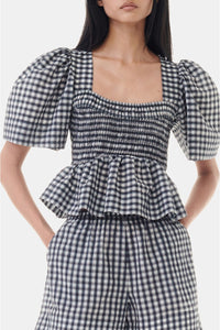Blouse péplum volanté - Egret