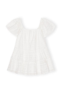 Robe courte à broderie anglaise - Egret
