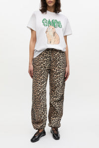 Pantalon de coton avec cordon de serrage en toile - Almond Milk