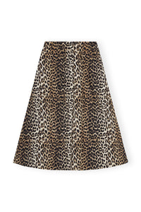 Jupe longue élastique en coton imprimé - Leopard