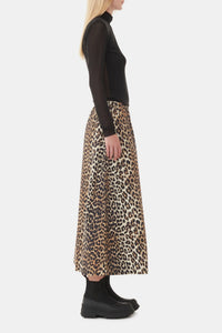 Jupe longue élastique en coton imprimé - Leopard