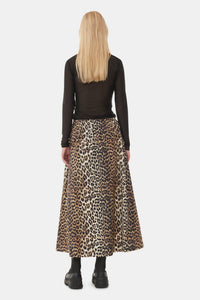 Jupe longue élastique en coton imprimé - Leopard