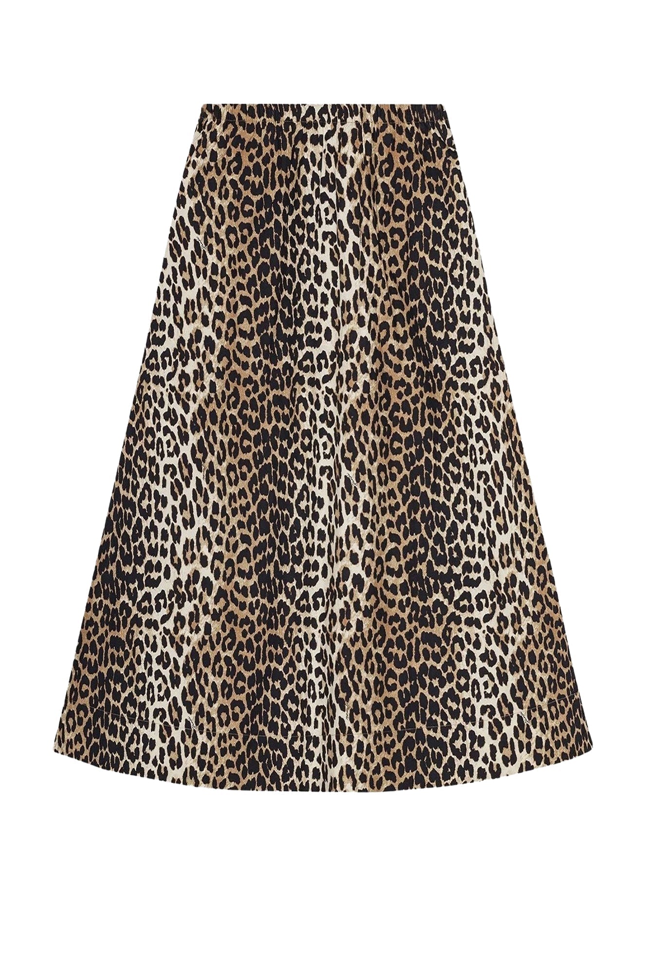 Jupe longue élastique en coton imprimé - Leopard