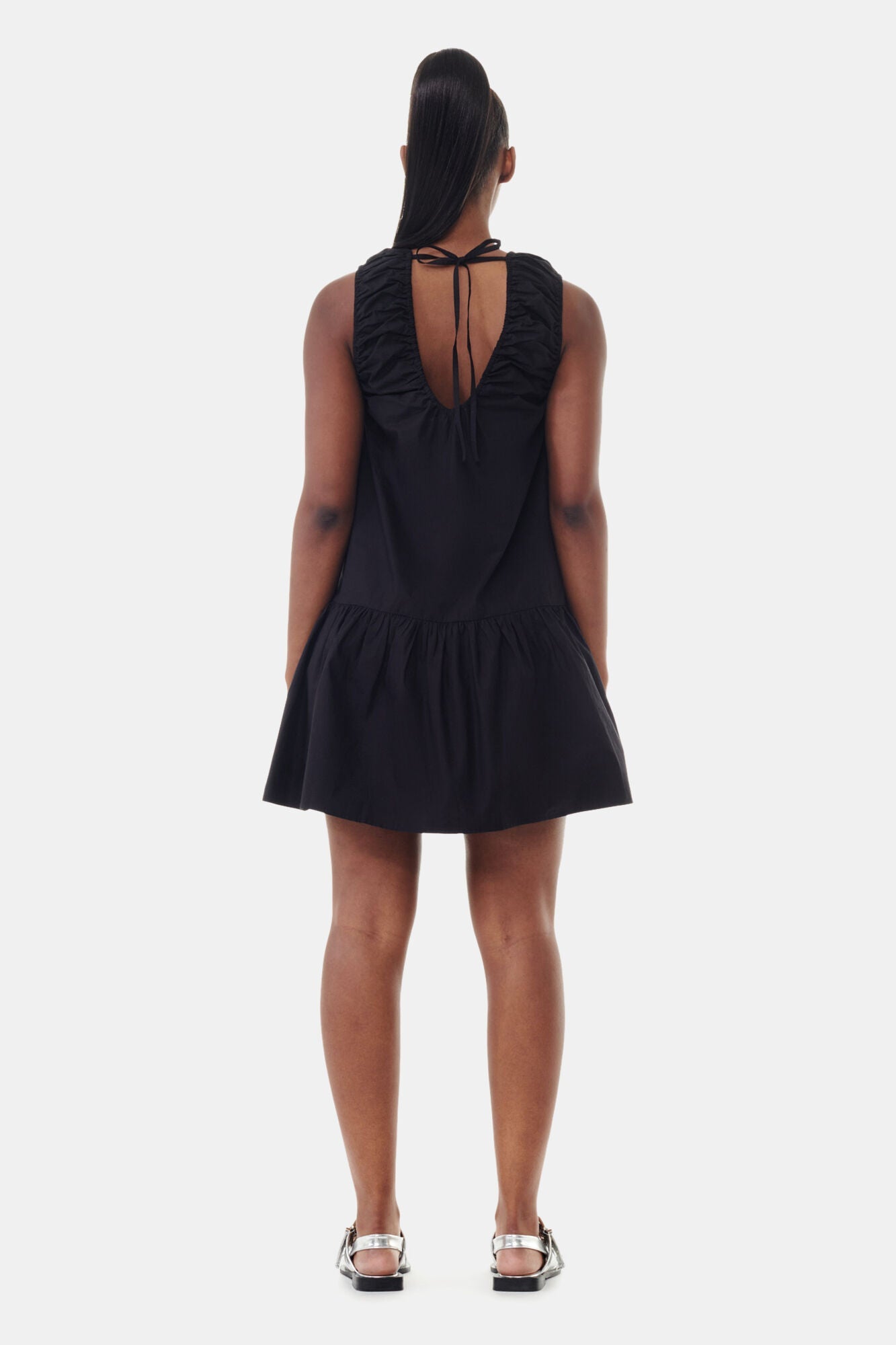 Robe courte à dos noué - Black