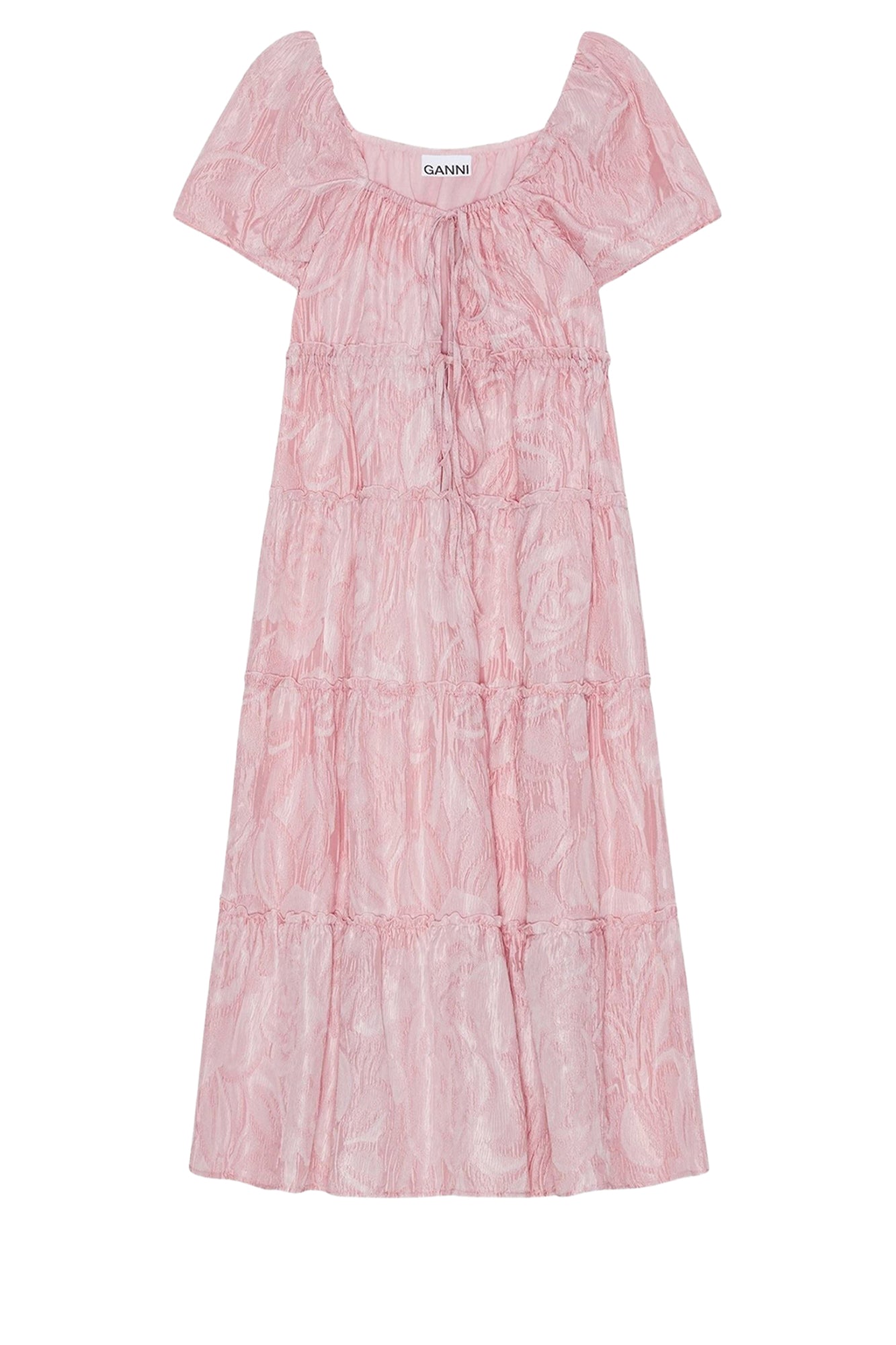 Robe texturée cloqué à volants - Bleached Mauve