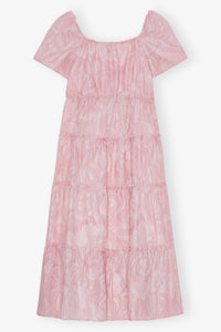 Robe texturée cloqué à volants - Bleached Mauve
