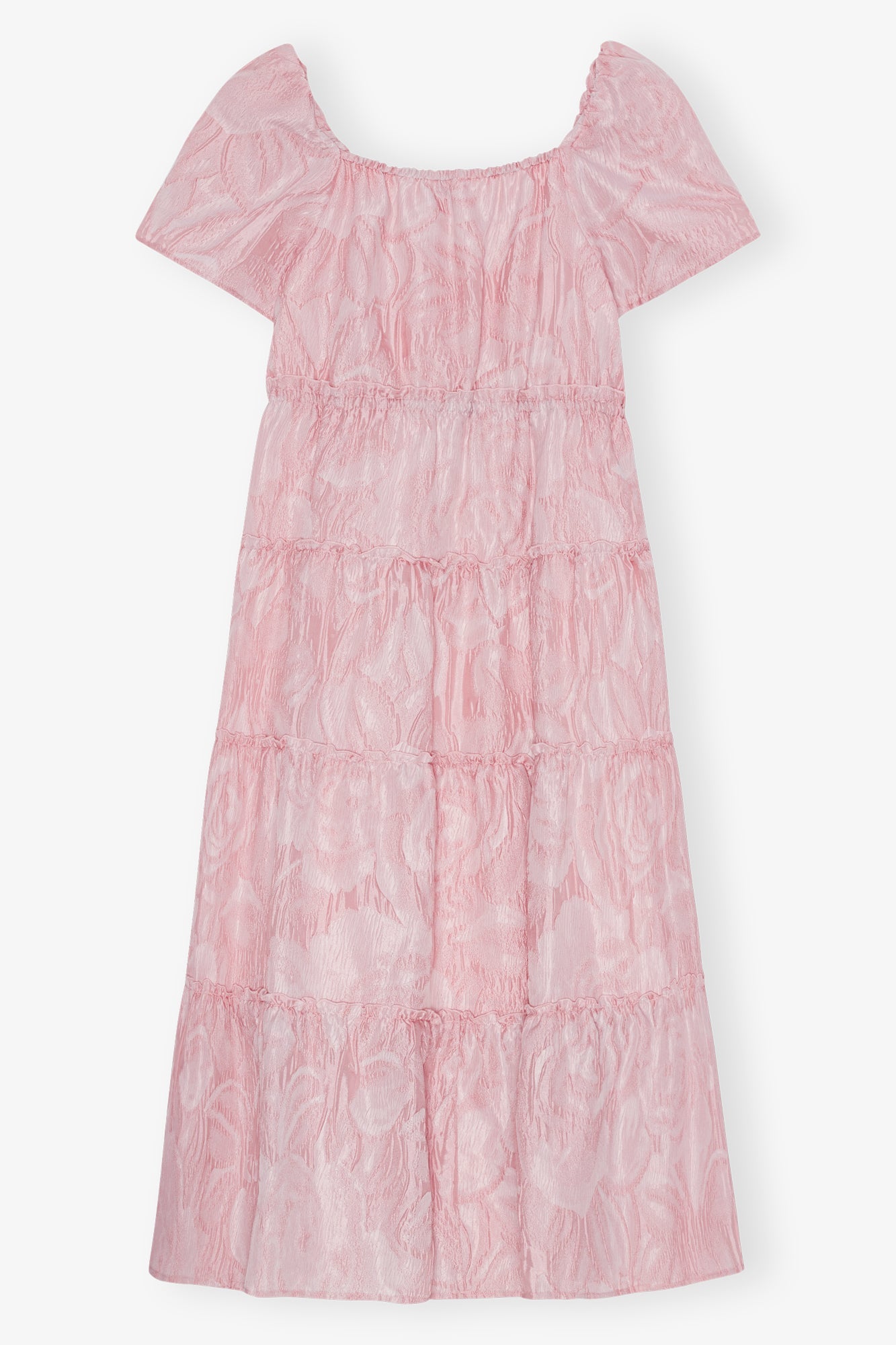 Robe texturée cloqué à volants - Bleached Mauve