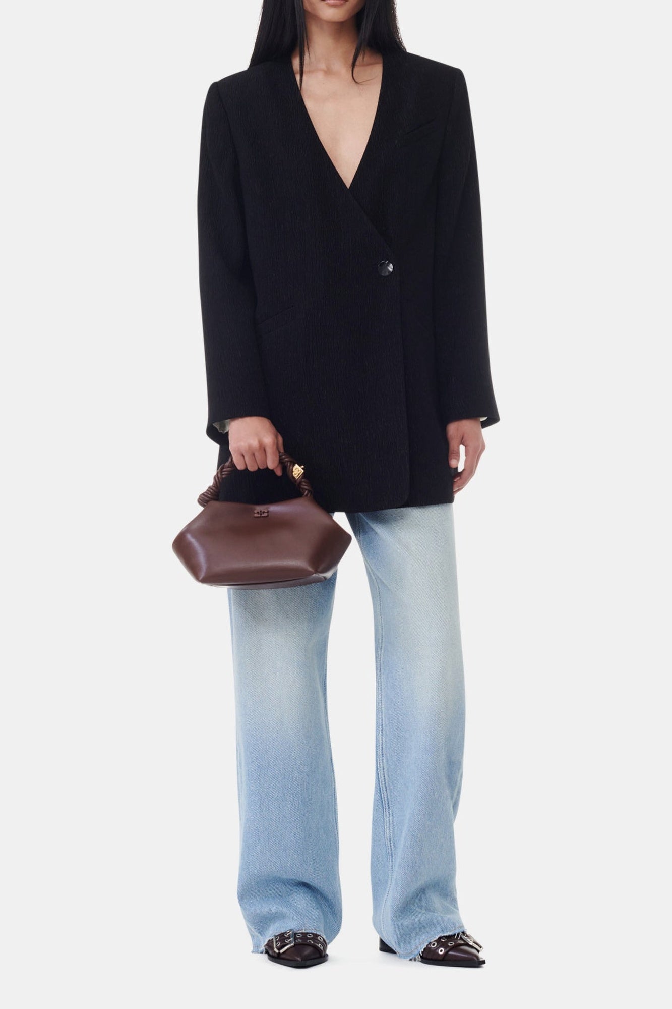 Blazer croisé à bouton - Black