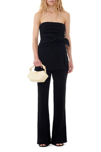Strapless crepe top - Black