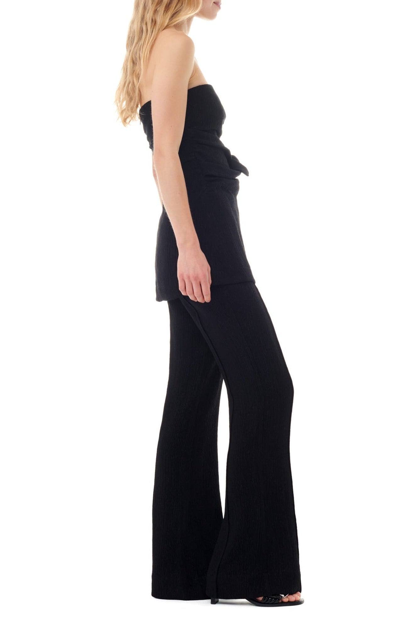 Strapless crepe top - Black