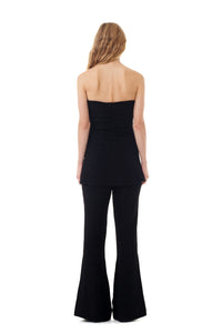 Strapless crepe top - Black