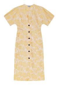 Robe midi à motif botanique en jacquard - Flan