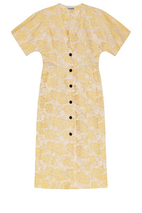 Botanical jacquard midi dress - Flan