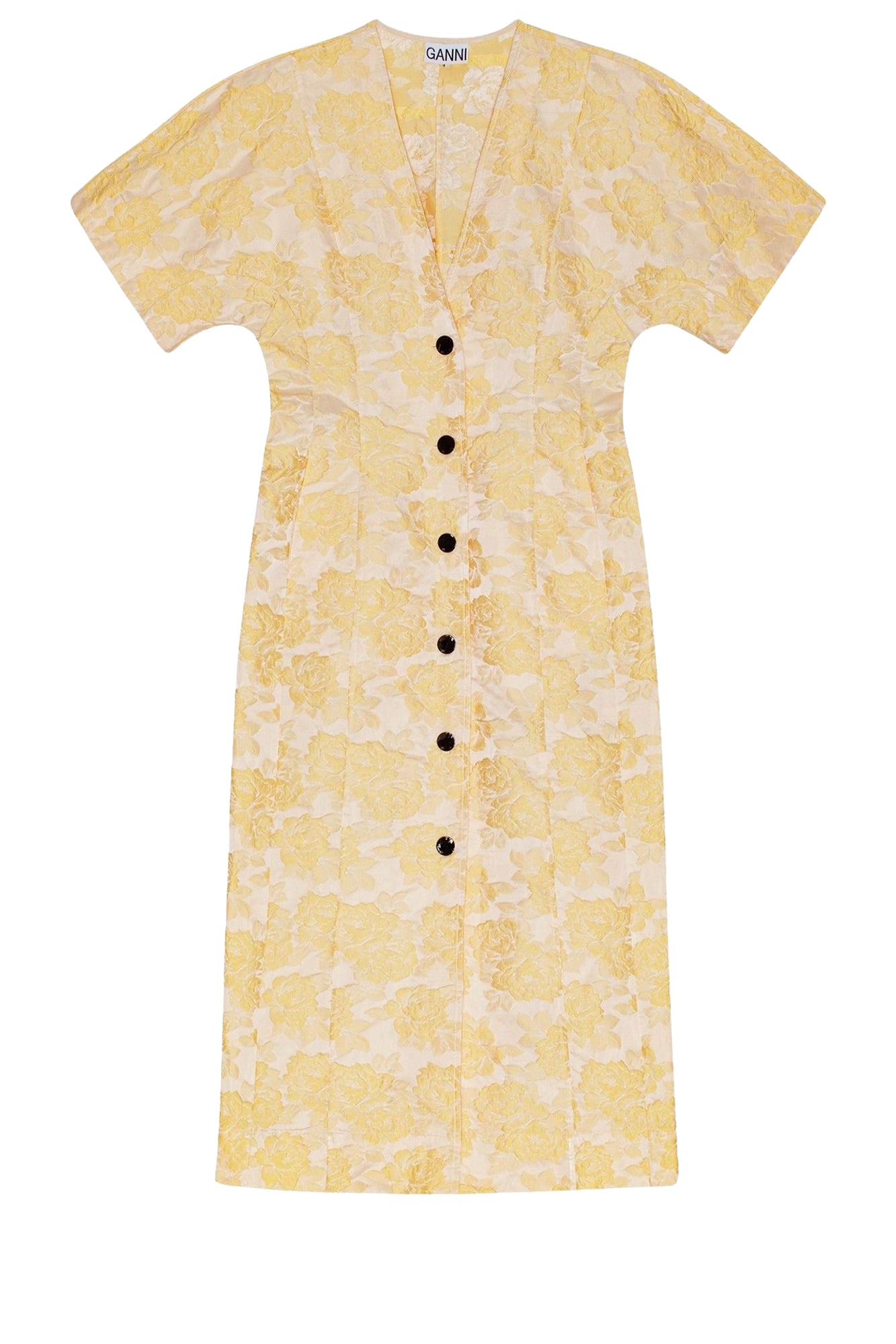 Botanical jacquard midi dress - Flan