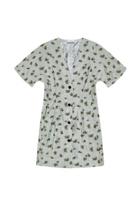 Robe courte en organza jacquard - Aqua Foam