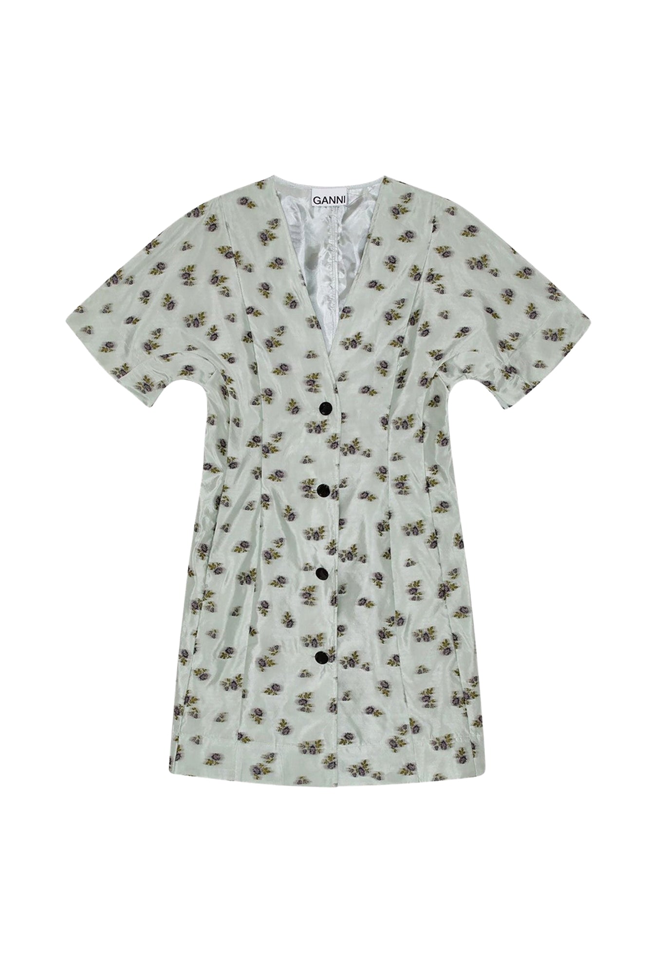 Robe courte en organza jacquard - Aqua Foam
