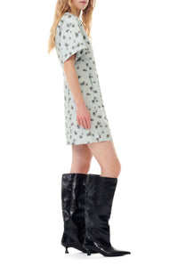 Robe courte en organza jacquard - Aqua Foam