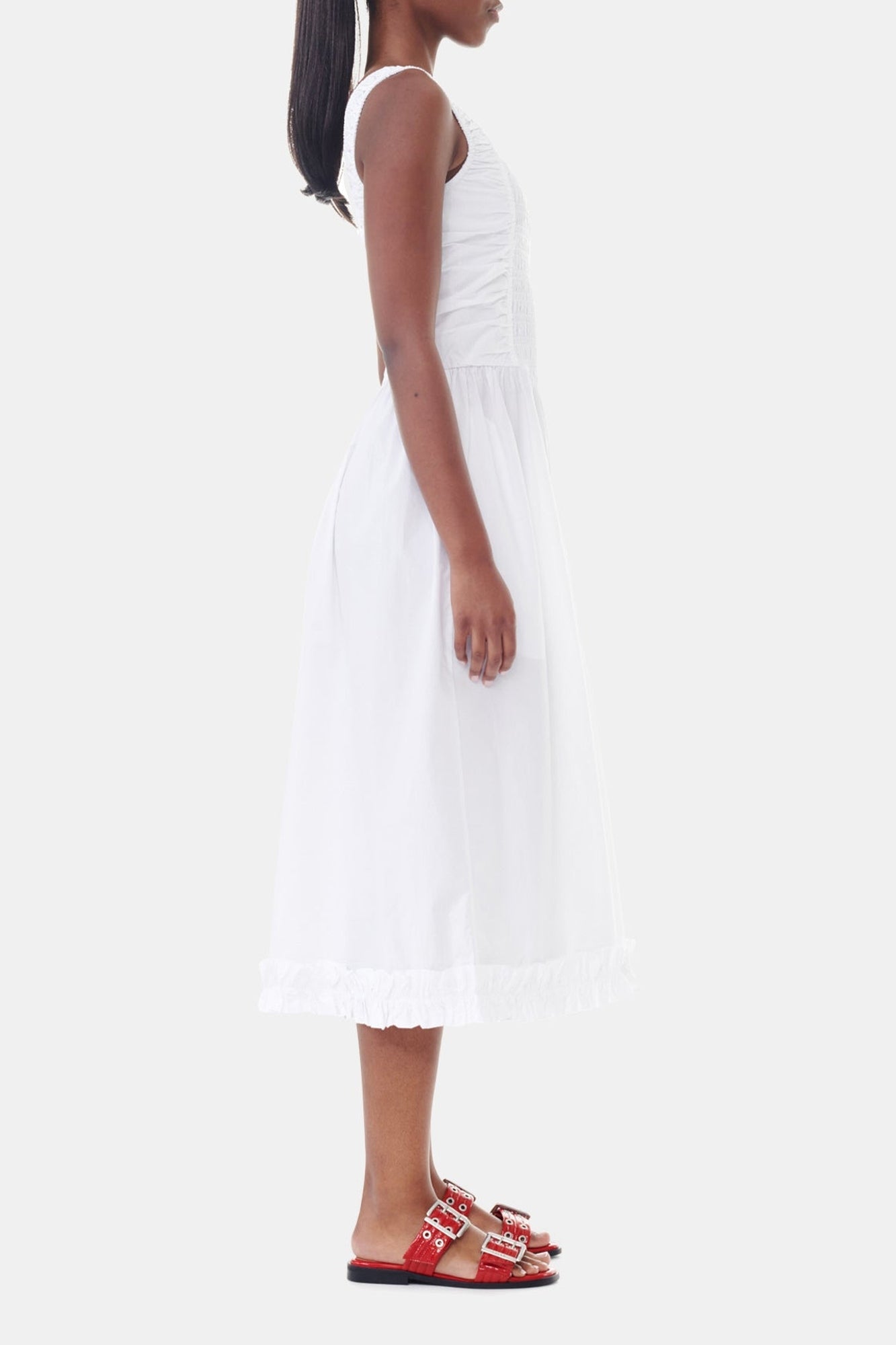 Robe mi longue à bretelles - Bright White