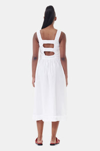 Robe mi longue à bretelles - Bright White