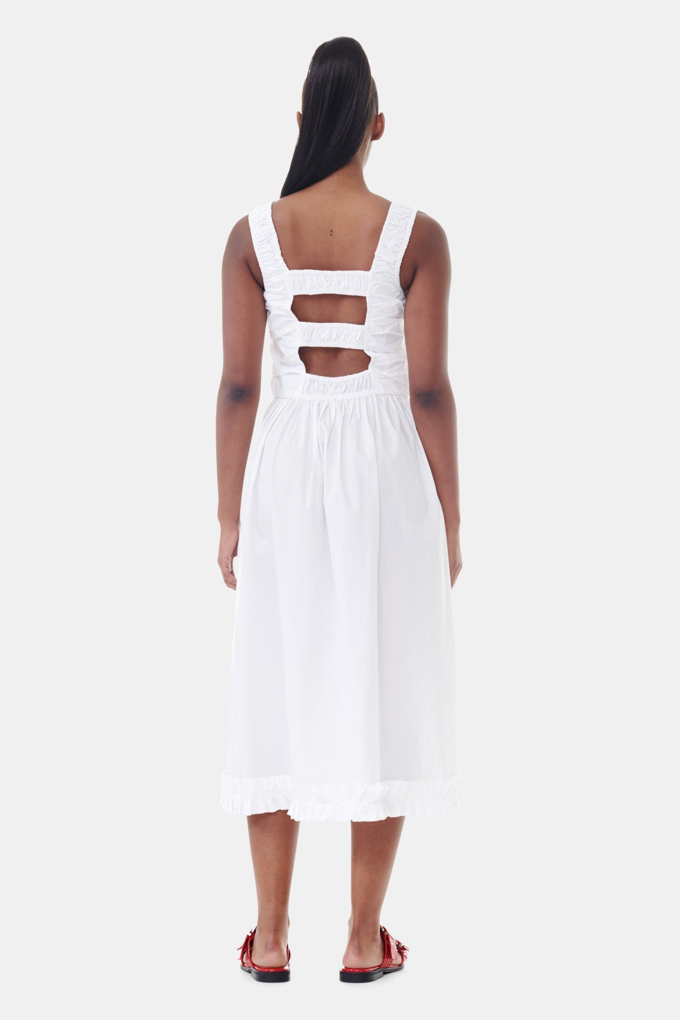 Robe mi longue à bretelles - Bright White
