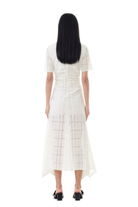 Robe longue à broderie anglaise - Egret