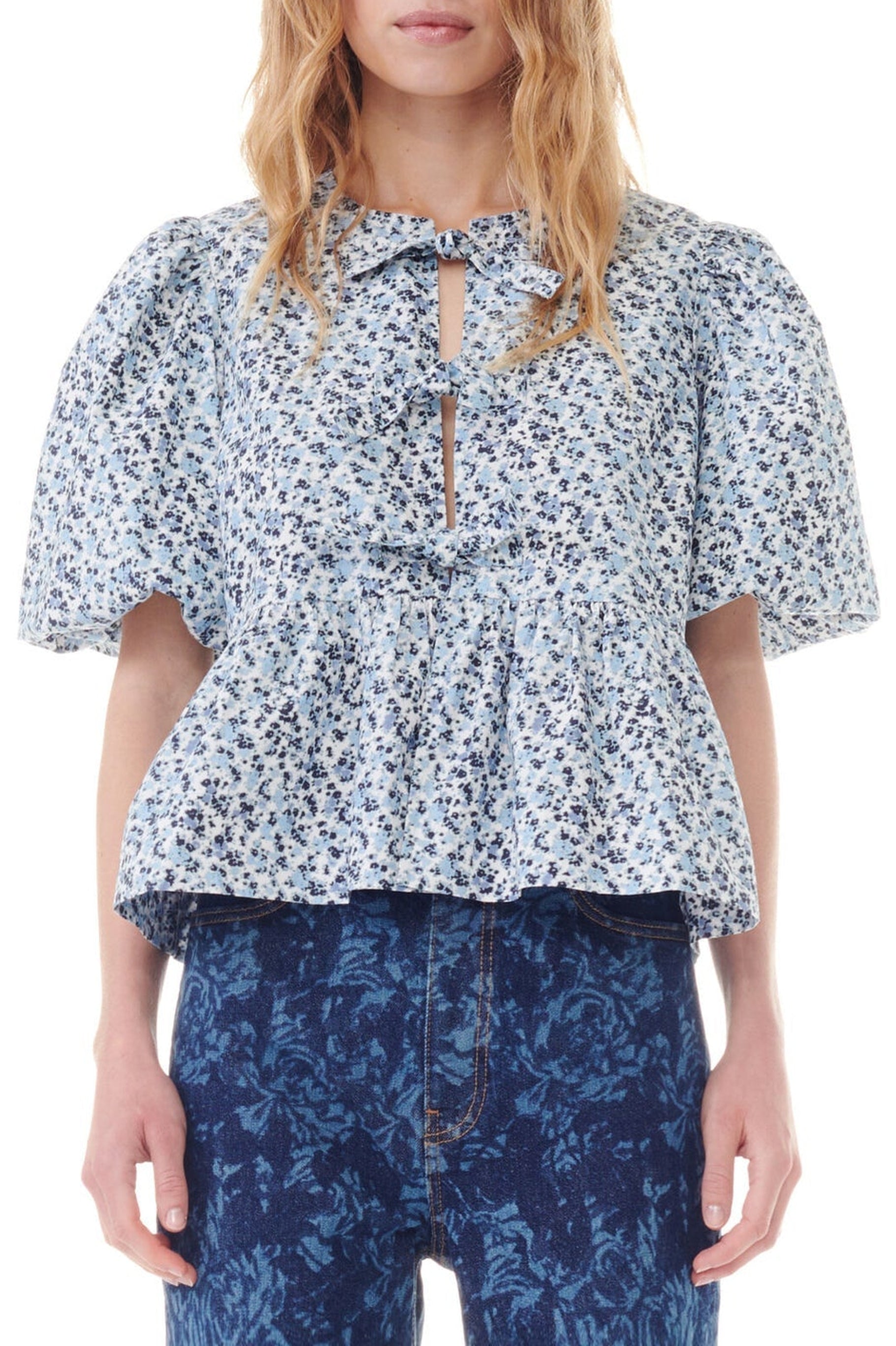 Blouse péplum à imprimé floral - Glacier Lake