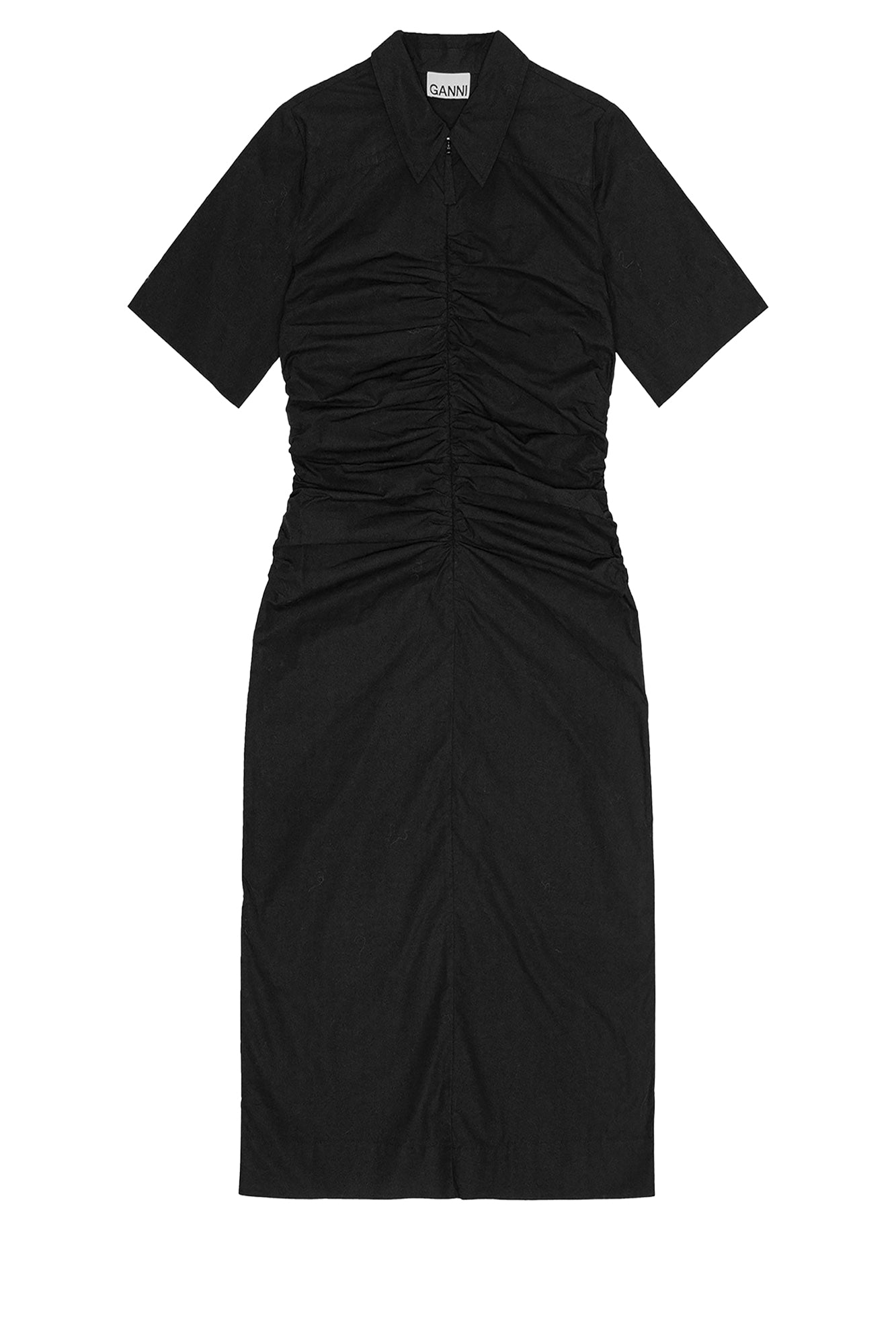 Robe midi froncée - Black