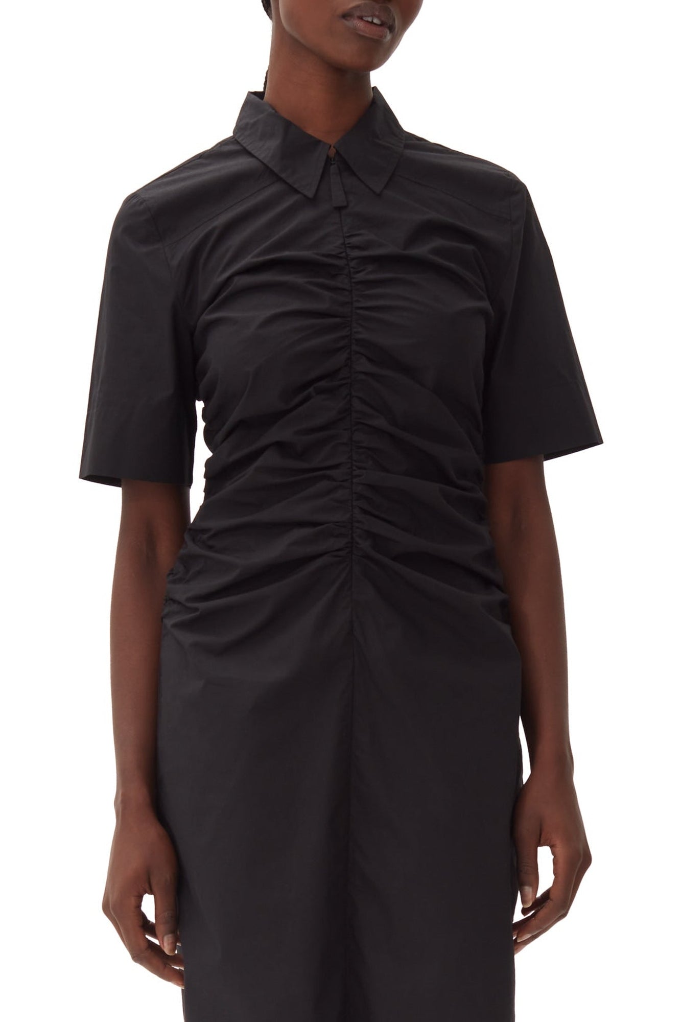 Robe midi froncée - Black