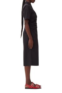 Robe midi froncée - Black