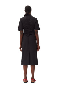 Robe midi froncée - Black