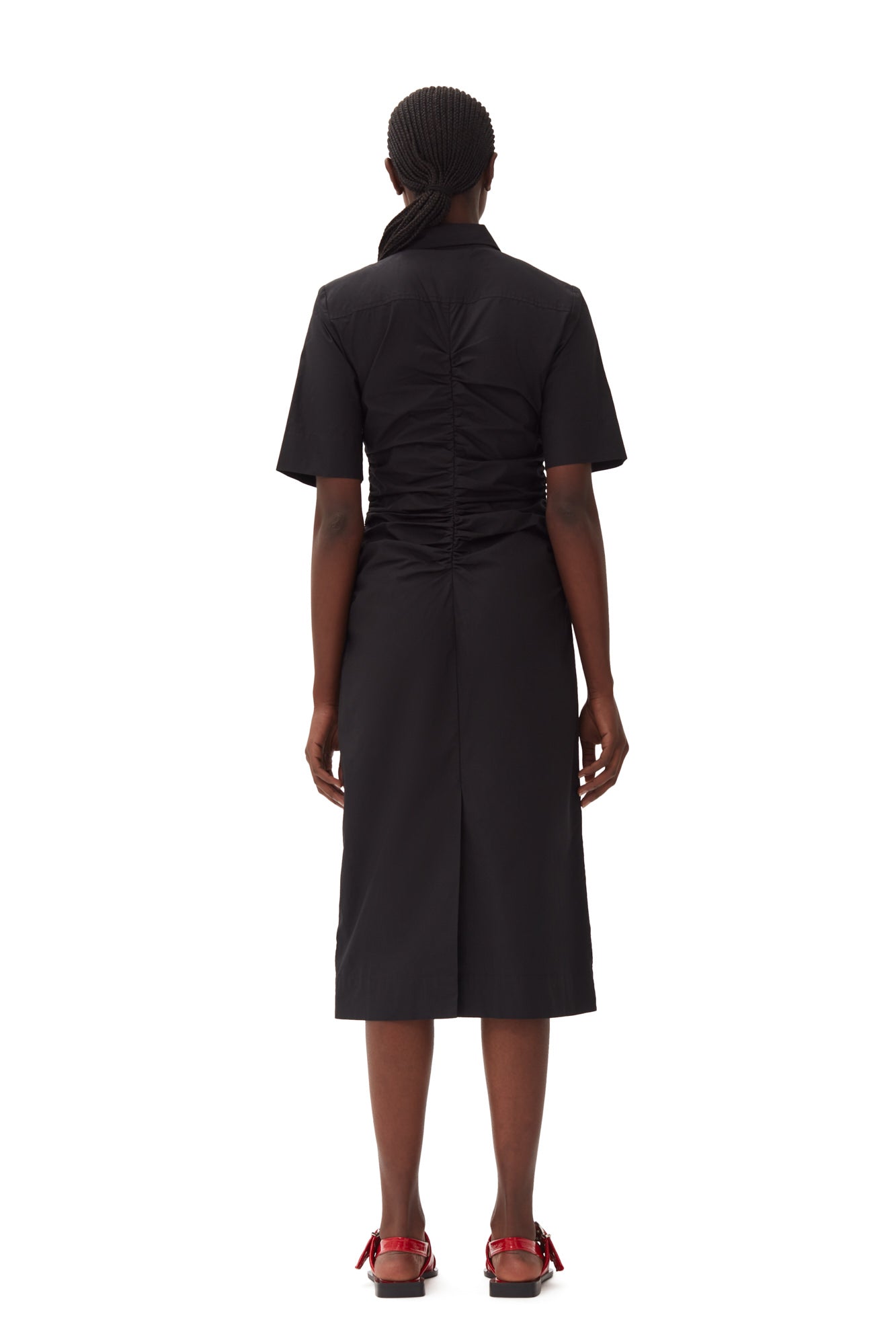 Robe midi froncée - Black