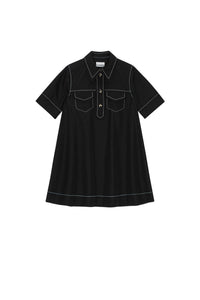 Robe courte en crêpe - Black