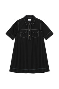 Robe courte en crêpe - Black