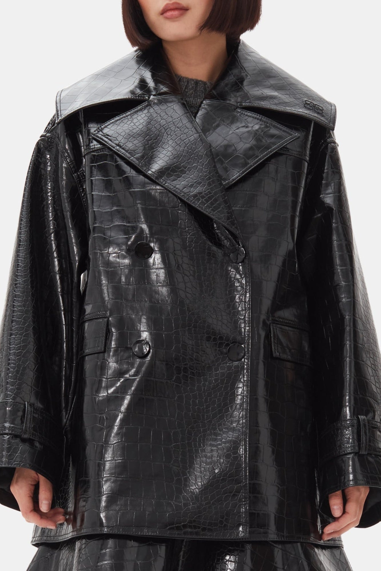 Veste midi Future avec coating - Black