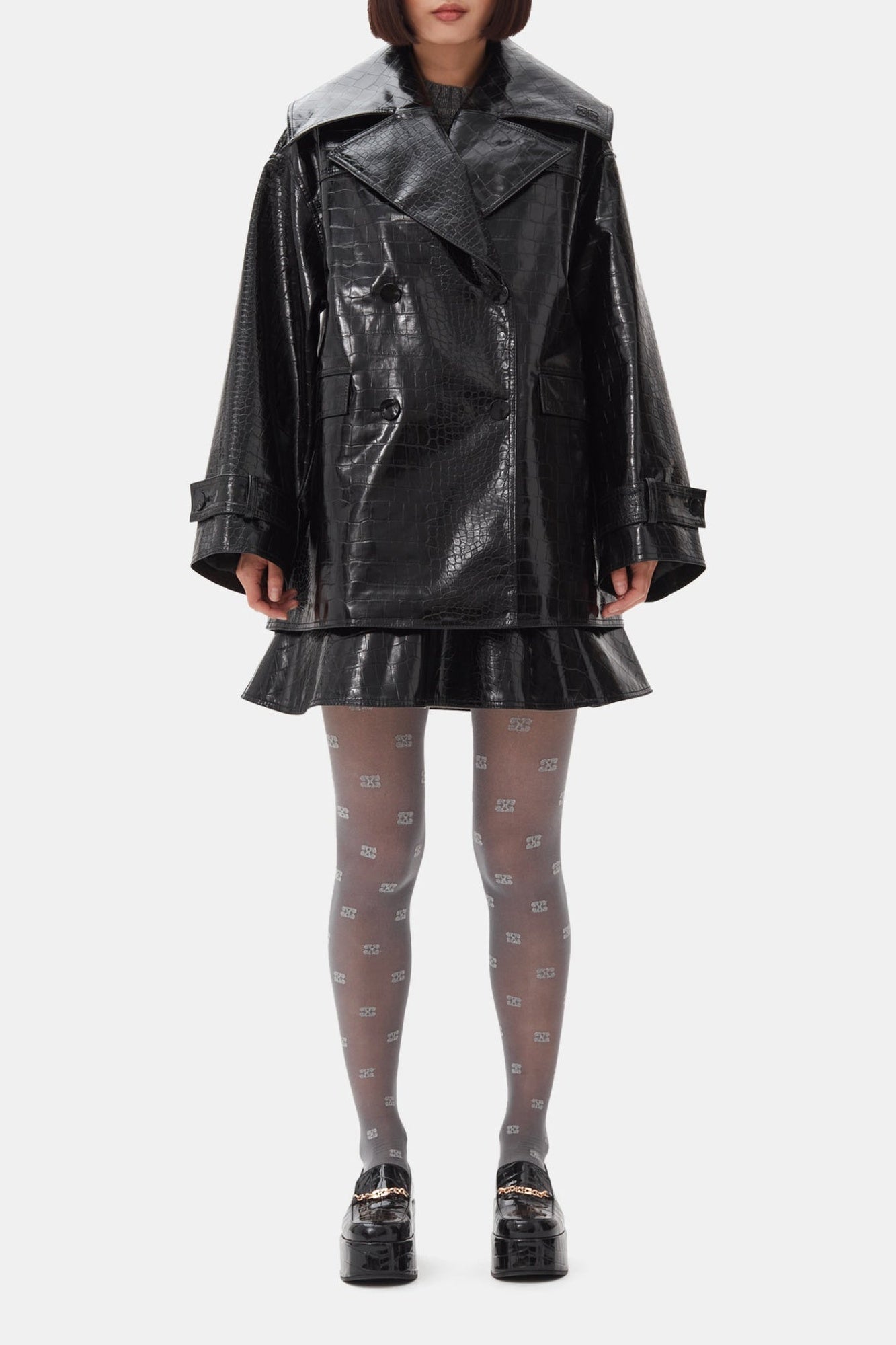 Veste midi Future avec coating - Black
