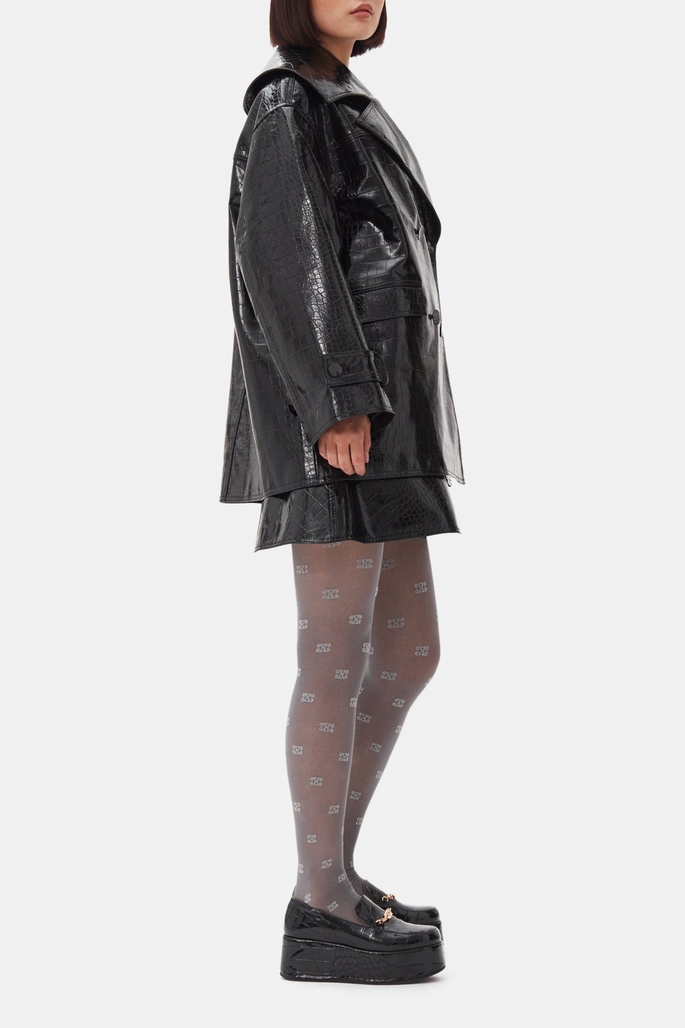 Veste midi Future avec coating - Black