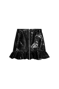 Jupe courte enduite Future - Black